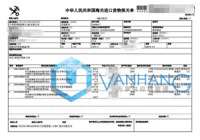 日本頭盔進(jìn)口報關(guān)單證資料 日本頭盔進(jìn)口報關(guān)單證資料